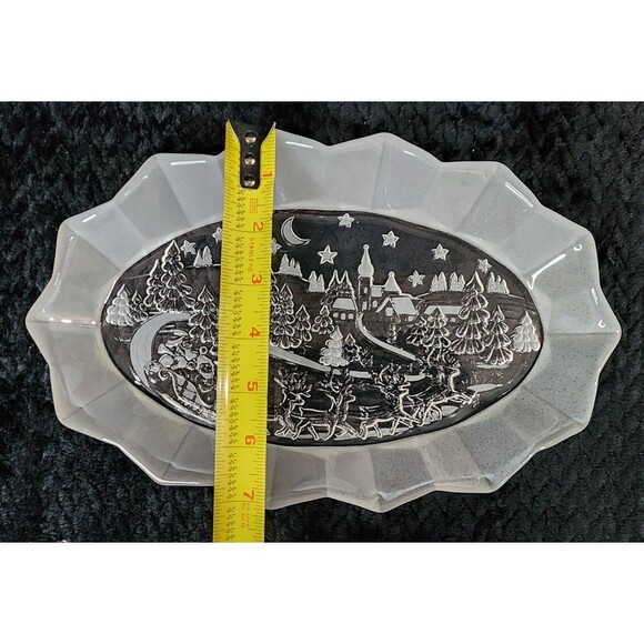 Vintage Mikasa Silent Night Crystal Tray - Small - Early 2000s - Frosted Edge - Picture 8 of 10